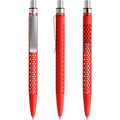 Prodir QS40 Soft Touch PRS Push Kugelschreiber , Prodir, rot/silber satiniert, Kunststoff/Metall, 14,10cm x 1,60cm (Länge x Breite), Bild 6