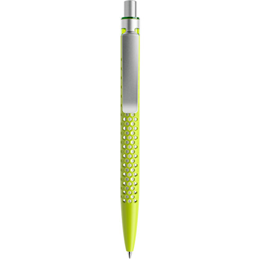 Prodir QS40 PMS Push Kugelschreiber , Prodir, gelbgrün/silber satiniert, Kunststoff/Metall, 14,10cm x 1,60cm (Länge x Breite), Bild 1