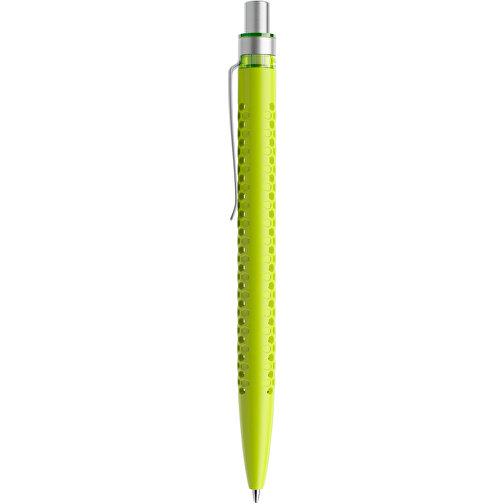 Prodir QS40 PMS Push Kugelschreiber , Prodir, gelbgrün/silber satiniert, Kunststoff/Metall, 14,10cm x 1,60cm (Länge x Breite), Bild 2