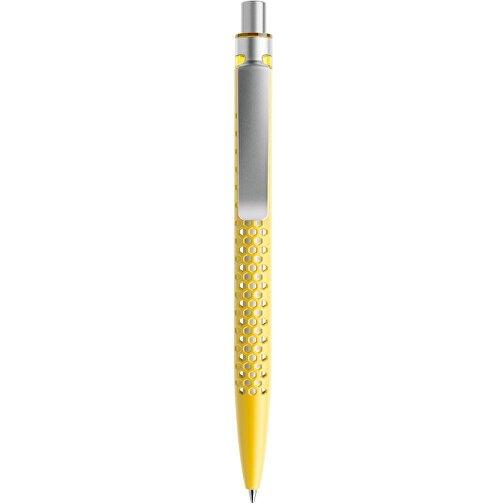 Prodir QS40 PMS Push Kugelschreiber , Prodir, lemon/silber satiniert, Kunststoff/Metall, 14,10cm x 1,60cm (Länge x Breite), Bild 1