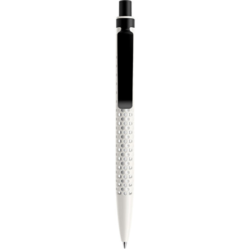 Prodir QS40 PMS Push Kugelschreiber , Prodir, weiss/schwarz satiniert, Kunststoff/Metall, 14,10cm x 1,60cm (Länge x Breite), Bild 1