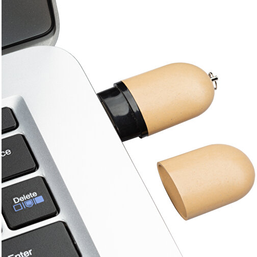 USB-Stick ROUND Eco 2.0 4GB , Promo Effects MB , natur MB , 4 GB , Mais/Kunststoff MB , 3 - 10 MB/s MB , 6,00cm x 1,00cm x 2,50cm (Länge x Höhe x Breite), Bild 5