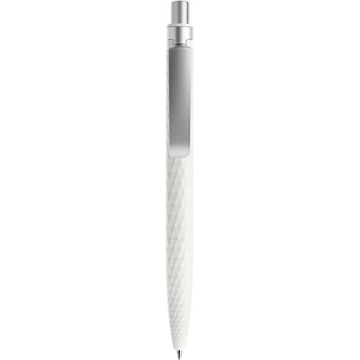 Prodir QS01 PQS Push Kugelschreiber , Prodir, dolomitweiß/silber satiniert, Kunststoff/Metall/Mineralien, 14,10cm x 1,60cm (Länge x Breite), Bild 1