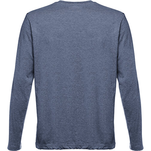 THC BUCHAREST. Herren Langarm T-Shirt , blau melliert, 100% Baumwolle, L, 74,50cm x 54,00cm (Länge x Breite), Bild 2