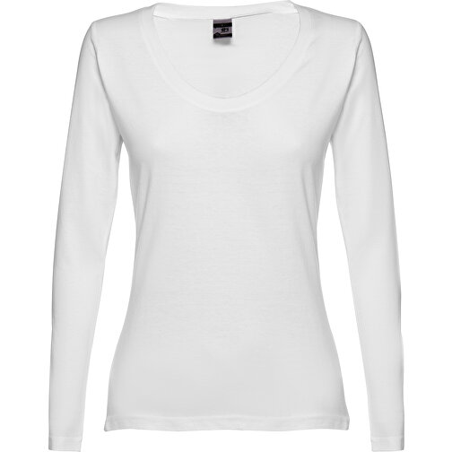 THC BUCHAREST WOMEN WH. Langärmeliges Tailliertes T-Shirt Für Frauen , weiß, 100% Baumwolle, M, 63,00cm x 44,00cm (Länge x Breite), Bild 2