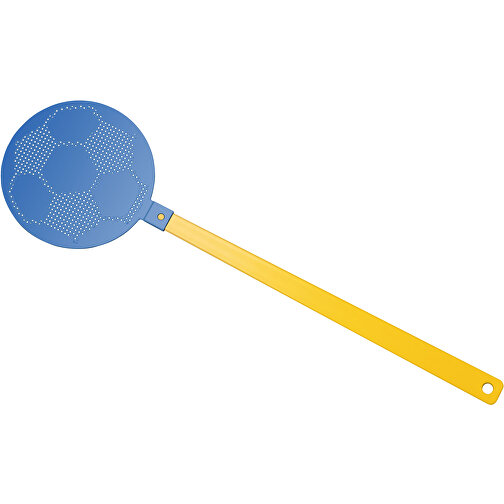 Fliegenklatsche 'Fußball' , gelb, blau, PE+PS, 42,30cm x 0,50cm x 11,80cm (Länge x Höhe x Breite), Bild 1