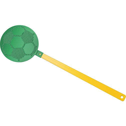 Fliegenklatsche 'Fussball' , gelb, grün, PE+PS, 42,30cm x 0,50cm x 11,80cm (Länge x Höhe x Breite), Bild 1