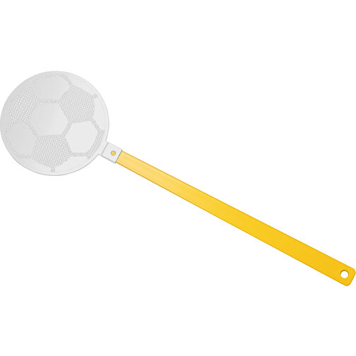 Fliegenklatsche 'Fußball' , gelb, weiß, PE+PS, 42,30cm x 0,50cm x 11,80cm (Länge x Höhe x Breite), Bild 1