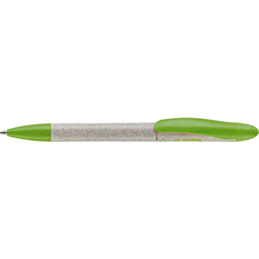 Kugelschreiber Speedy Eco , beige / hellgrün, Weizenstroh & ABS, 14,30cm (Länge), Bild 3