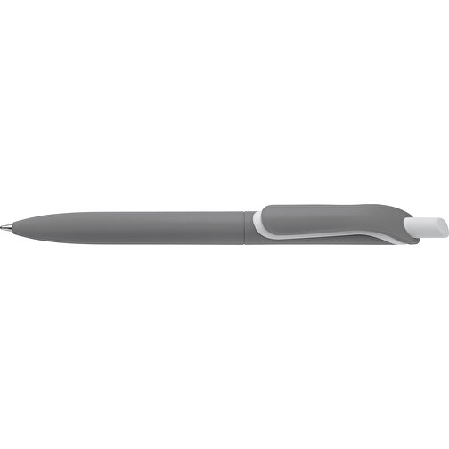 Kugelschreiber Click-Shadow Soft-Touch Hergestellt In Deutschland , grau, ABS, 14,30cm (Länge), Bild 3