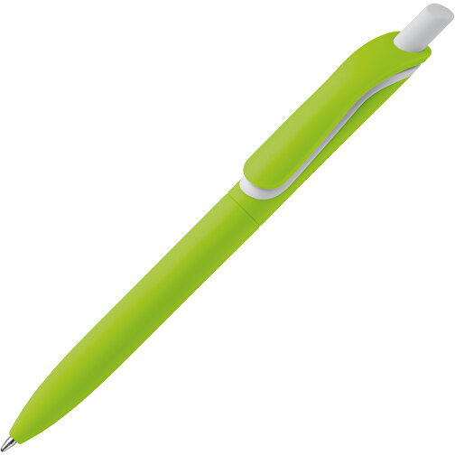 Kugelschreiber Click-Shadow Soft-Touch Hergestellt In Deutschland , hellgrün, ABS, 14,30cm (Länge), Bild 2