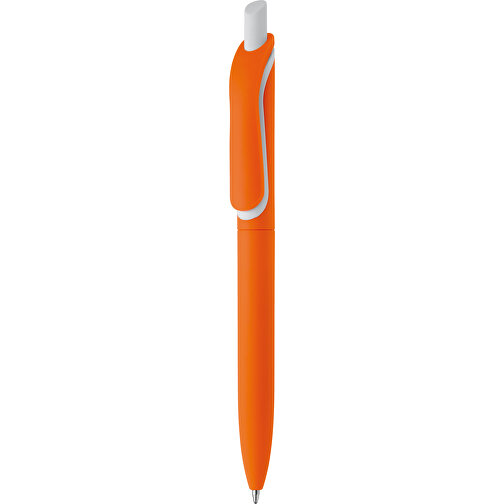 Kugelschreiber Click-Shadow Soft-Touch Hergestellt In Deutschland , orange, ABS, 14,30cm (Länge), Bild 1