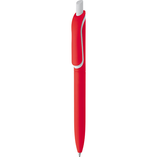 Kugelschreiber Click-Shadow Soft-Touch Hergestellt In Deutschland , rot, ABS, 14,30cm (Länge), Bild 1