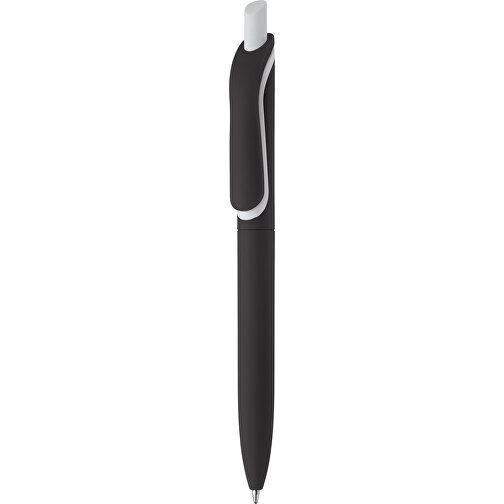 Kugelschreiber Click-Shadow Soft-Touch Hergestellt In Deutschland , schwarz, ABS, 14,30cm (Länge), Bild 1