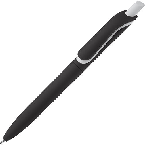 Kugelschreiber Click-Shadow Soft-Touch Hergestellt In Deutschland , schwarz, ABS, 14,30cm (Länge), Bild 2