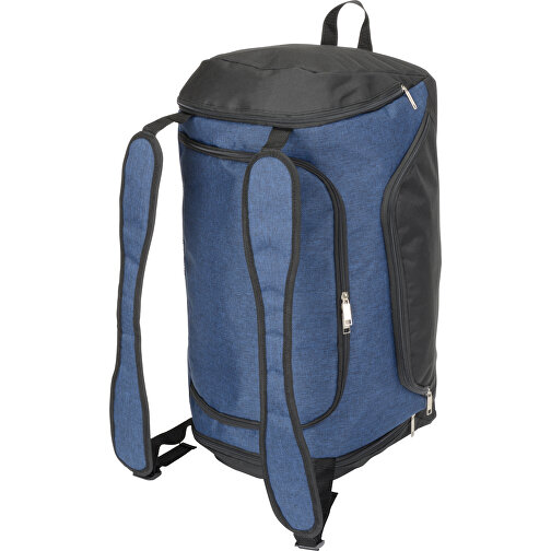 Sporttasche 2 IN 1 , blau, schwarz, 300D / 600D Polyester, 55,00cm x 28,00cm x 30,00cm (Länge x Höhe x Breite), Bild 2