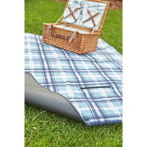 Picknickdecke OUTDOOR BREAK , blau, schwarz, weiß, Polyester / Polyethylene, 150,00cm x 125,00cm (Länge x Breite), Bild 3