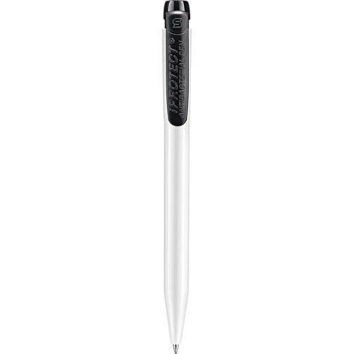 Kugelschreiber IProtect , weiß / schwarz, ABS mit zinc ionen, 13,50cm (Länge), Bild 2