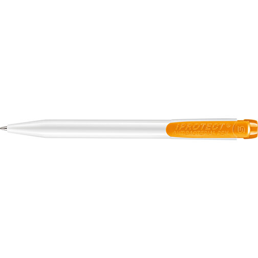 Kugelschreiber IProtect Hardcolour , weiß / orange, ABS with zinc ions, 13,50cm (Länge), Bild 3