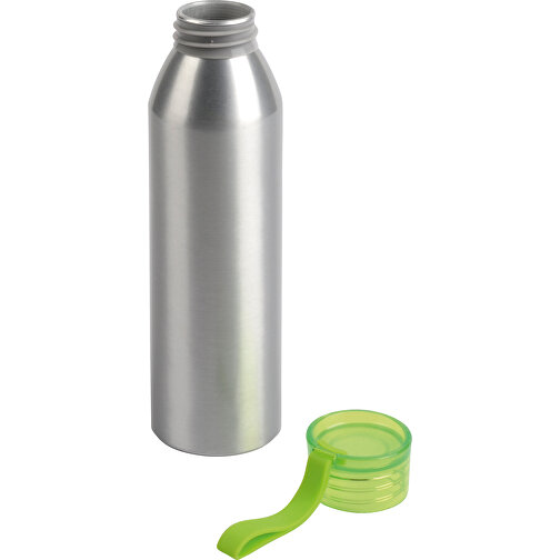 Aluminium Trinkflasche COLOURED , apfelgrün, Aluminium / Kunststoff / Silikon, 23,00cm (Höhe), Bild 2