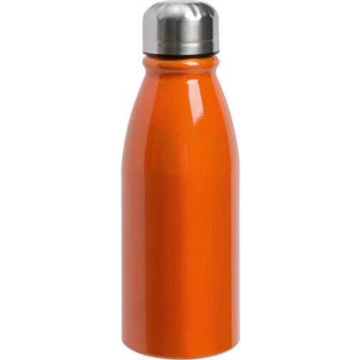 Aluminium Trinkflasche FANCY , orange, Aluminium / Edelstahl / Silikon, 22,00cm (Höhe), Bild 1