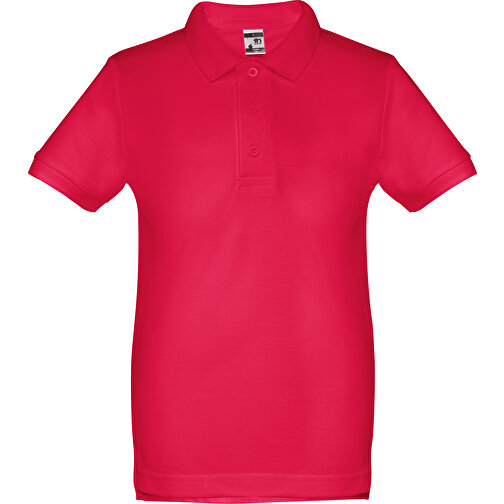 THC ADAM KIDS. Kurzärmeliges Baumwoll-Poloshirt Für Kinder (unisex) , rot, 100% Baumwolle, 10, 59,00cm x 43,00cm (Länge x Breite), Bild 1
