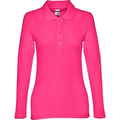 THC BERN WOMEN. Damen Langarm-Poloshirt , burgunder, 100% Baumwolle, XL, 68,00cm x 49,00cm (Länge x Breite), Bild 2