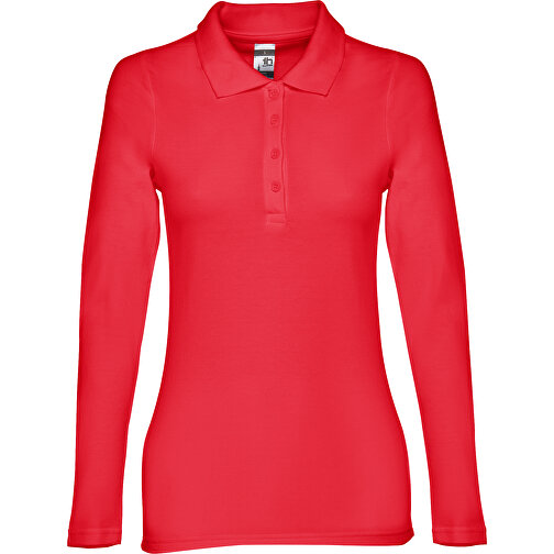 THC BERN WOMEN. Damen Langarm-Poloshirt , rot, 100% Baumwolle, XL, 68,00cm x 49,00cm (Länge x Breite), Bild 1