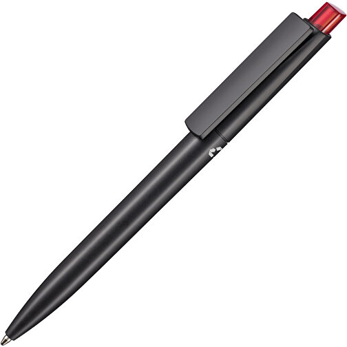Kugelschreiber CREST RECYCLED + Schwarz , Ritter-Pen, schwarz recycled/kirsch-rot TR/FR, ABS-Kunststoff, 149,00cm (Länge), Bild 2