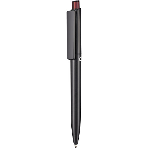 Kugelschreiber CREST RECYCLED + Schwarz , Ritter-Pen, schwarz recycled/rubin-rot TR/FR, ABS-Kunststoff, 149,00cm (Länge), Bild 1