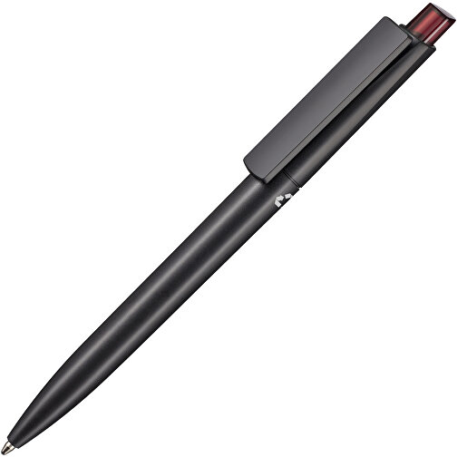 Kugelschreiber CREST RECYCLED + Schwarz , Ritter-Pen, schwarz recycled/rubin-rot TR/FR, ABS-Kunststoff, 149,00cm (Länge), Bild 2