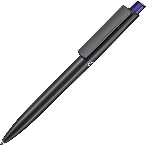 Kugelschreiber CREST RECYCLED + Schwarz , Ritter-Pen, schwarz recycled/ozean-blau TR/FR, ABS-Kunststoff, 149,00cm (Länge), Bild 2