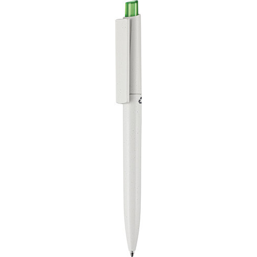 Kugelschreiber CREST RECYCLED + Grau , Ritter-Pen, grau recycled/gras grün TR., ABS-Kunststoff, 149,00cm (Länge), Bild 1