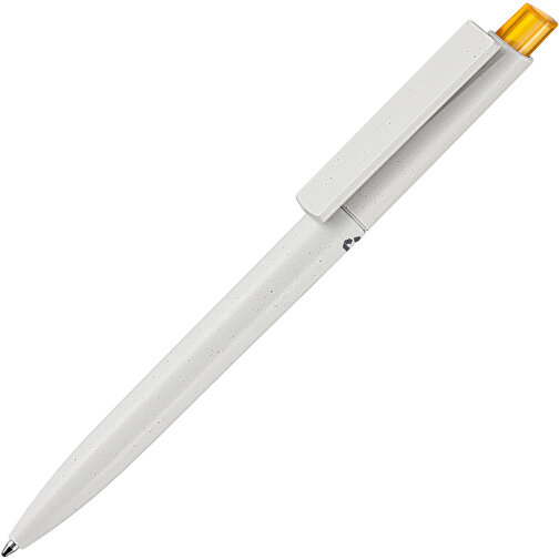 Kugelschreiber CREST RECYCLED + Grau , Ritter-Pen, grau recycled/mango-gelb TR/FR, ABS-Kunststoff, 149,00cm (Länge), Bild 2