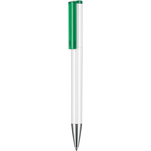 Kugelschreiber LIFT ST , Ritter-Pen, weiss/limonen-grün TR/FR, ABS-Kunststoff, 140,00cm (Länge), Bild 1