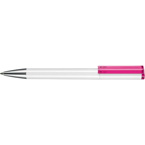Kugelschreiber LIFT ST , Ritter-Pen, weiß/magenta-pink TR/FR, ABS-Kunststoff, 140,00cm (Länge), Bild 3