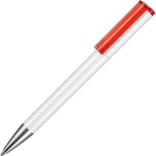 Kugelschreiber LIFT ST , Ritter-Pen, weiss/feuer-rot TR/FR, ABS-Kunststoff, 140,00cm (Länge), Bild 2
