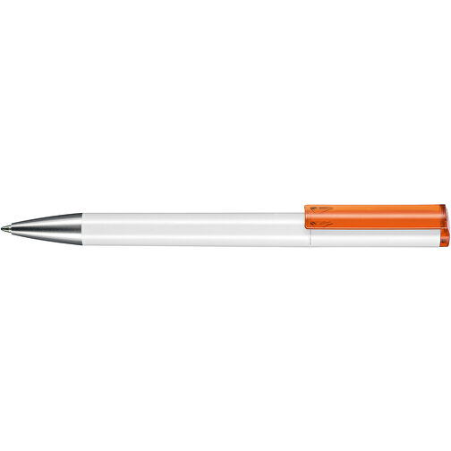 Kugelschreiber LIFT ST , Ritter-Pen, weiss/clementine-orange TR/FR, ABS-Kunststoff, 140,00cm (Länge), Bild 3