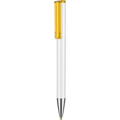 Kugelschreiber LIFT ST , Ritter-Pen, weiß/mango-gelb TR/FR, ABS-Kunststoff, 140,00cm (Länge), Bild 1