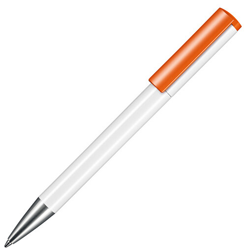 Kugelschreiber LIFT , Ritter-Pen, weiß/orange, ABS-Kunststoff, 140,00cm (Länge), Bild 2
