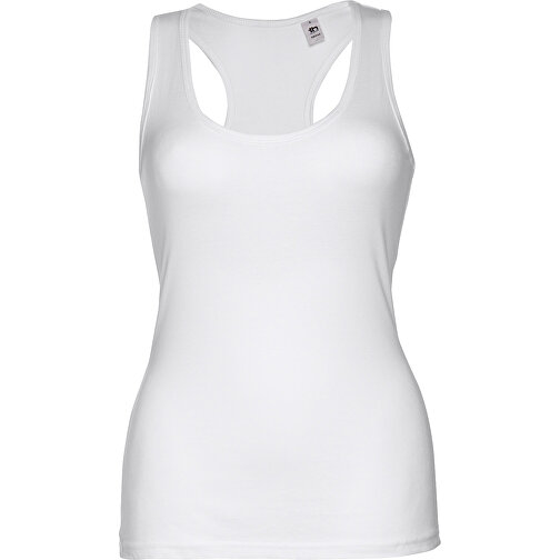 THC TIRANA WH. Ärmelloses Damen-T-Shirt Aus Baumwolle. Farbe Weiß , weiß, 100% Baumwolle, M, 64,00cm x 40,50cm (Länge x Breite), Bild 1