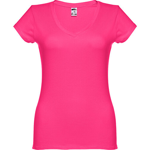 THC ATHENS WOMEN. Damen T-shirt , rot melliert, 100% Baumwolle, L, 66,00cm x 46,00cm (Länge x Breite), Bild 2