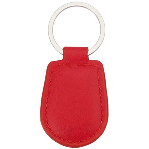 Schlüsselanhänger PELCU , rot, PU, 3,80cm x 0,70cm x 5,50cm (Länge x Höhe x Breite), Bild 1