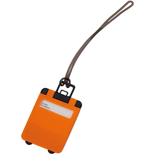 Kofferanhänger CLORIS , orange, ABS, 5,50cm x 0,40cm x 9,50cm (Länge x Höhe x Breite), Bild 1