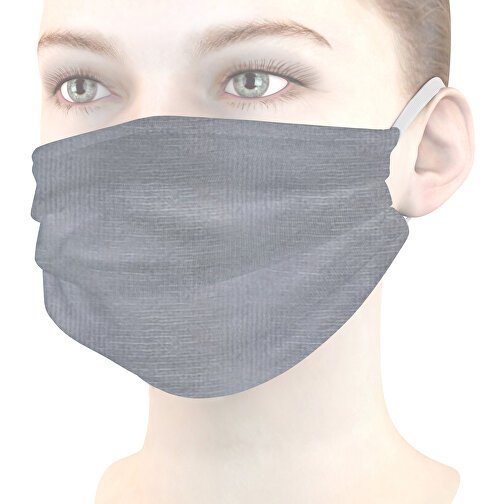 Mund-Nasen-Maske , cremegrau, Baumwolle, 11,00cm x 9,00cm (Länge x Breite), Bild 1