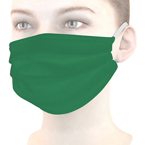 Mund-Nasen-Maske , blattgrün, Baumwolle, 11,00cm x 9,00cm (Länge x Breite), Bild 1