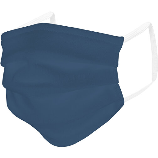 Mund-Nasen-Maske , blautanne, Baumwolle, 11,00cm x 9,00cm (Länge x Breite), Bild 2