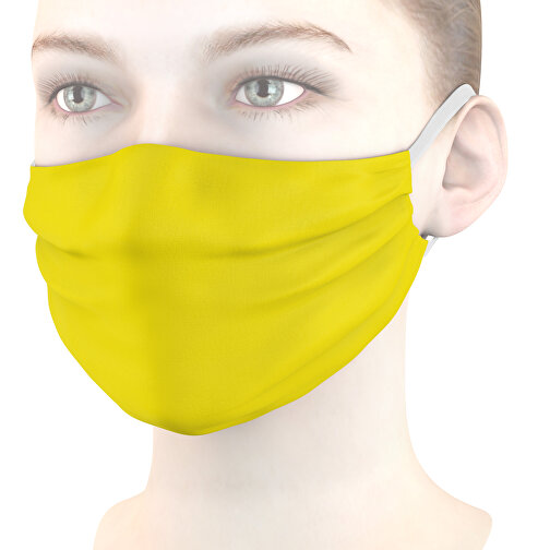 Mund-Nasen-Maske , zitronengelb, Polyester, 11,00cm x 9,00cm (Länge x Breite), Bild 1