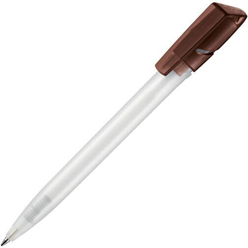 Kugelschreiber TWISTER FROZEN , Ritter-Pen, mocca-braun/weiß, ABS-Kunststoff, 14,50cm (Länge), Bild 2