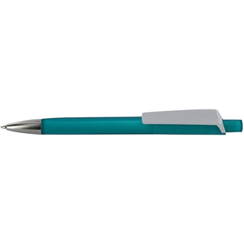 Kugelschreiber Tri-Star Transparent S , Ritter-Pen, türkis, ABS-Kunststoff, 14,00cm (Länge), Bild 3